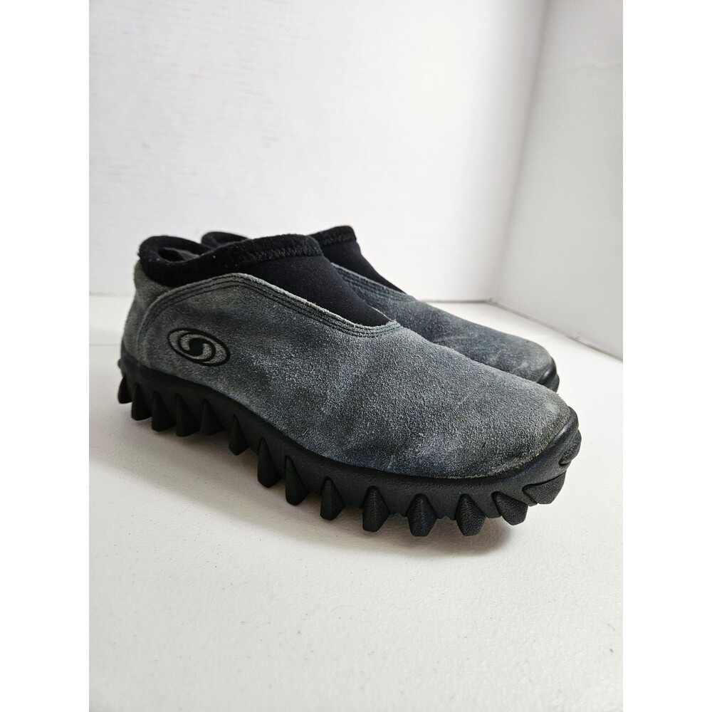Salomon Women's US 8.5 Gray/Black Suede Slip-On Casual Shoes Rubber Sole Vintage